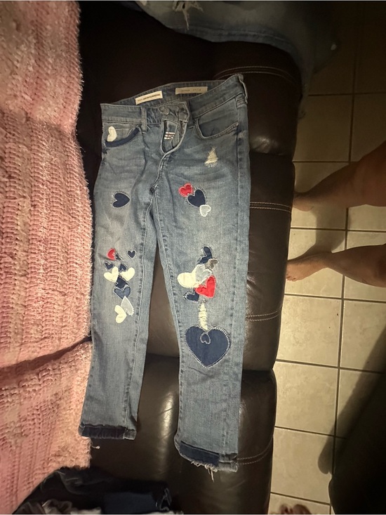 Pilcro Denim - Pilcro Light Blue Skinny Jeans with Heart Appliqués